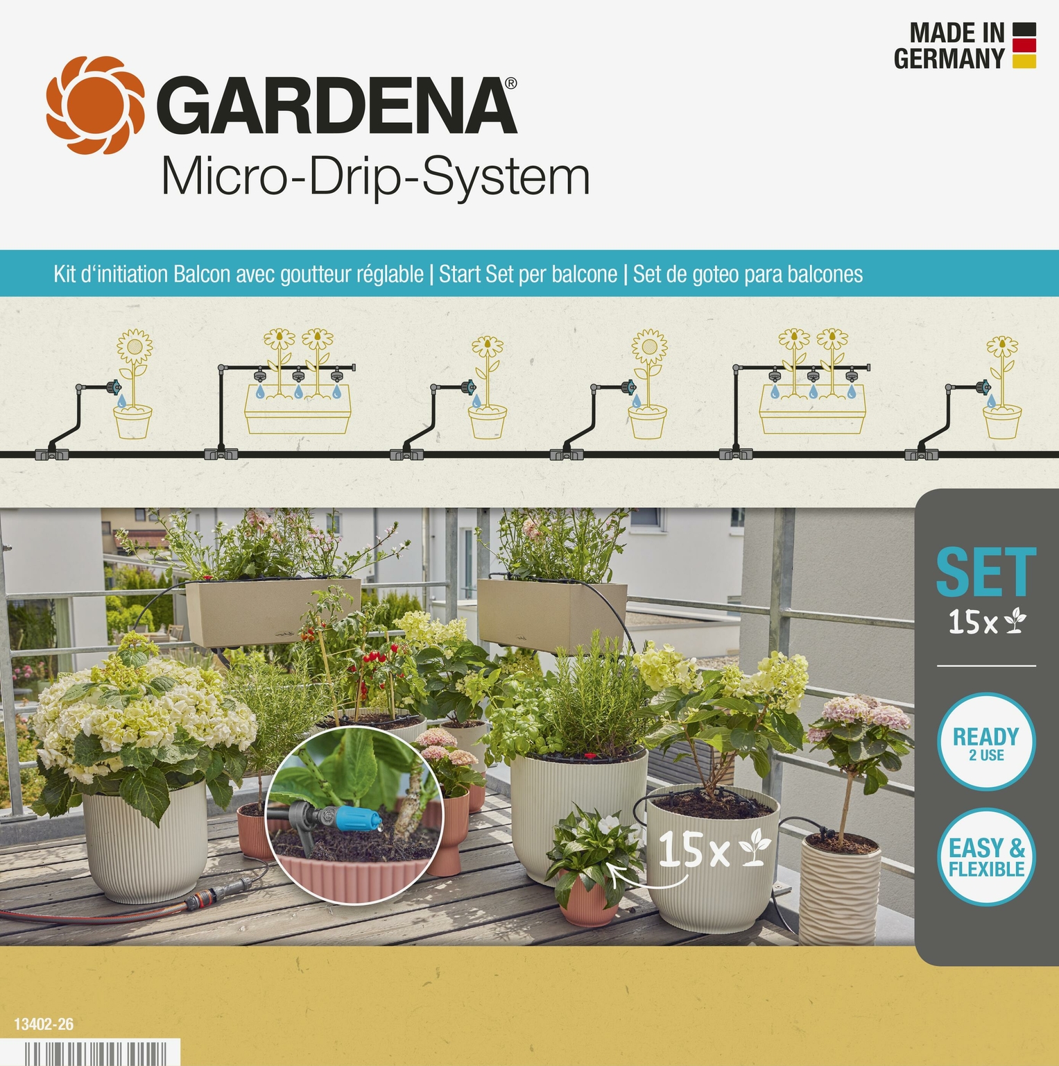MicroDripSystem Balcony Set (15 plants) The Gardens Group