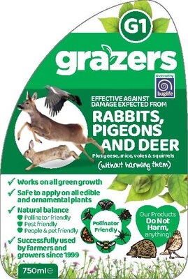 Grazers G1 Rabbit, Pigeon and Deer deterrent  750ml RTU